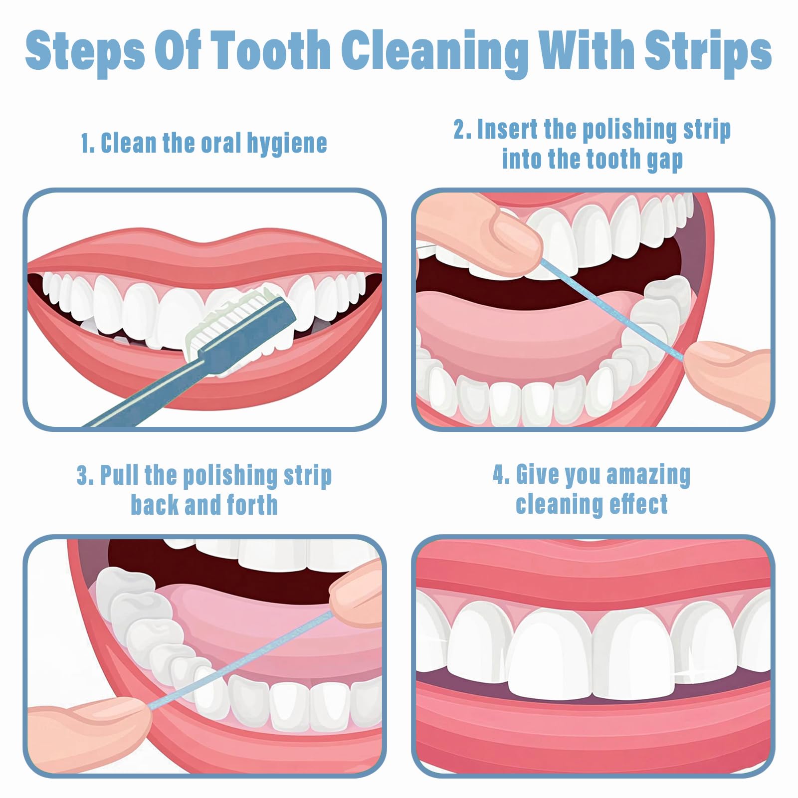 Juego de 80 tiras para pulir dientes