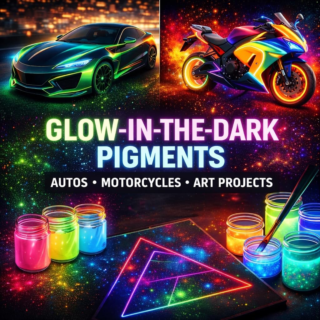 LiME LiNE Automotive Grade Basecoat Maker Pigment Powder, Glow in the Dark (Purple)