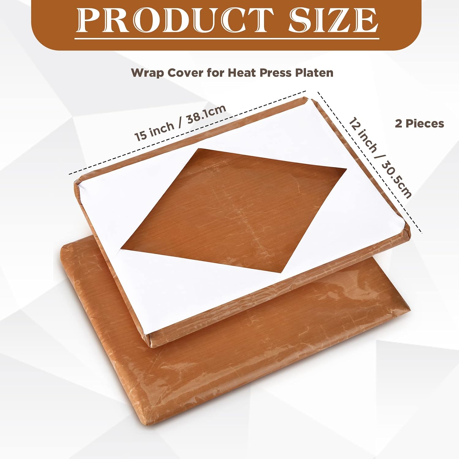 Treela 2 Pcs 12 x 15 Inch Heat Press Platen Wrap Cover Heat Resistant Reusable Sheets Pad Mat Pillow for Sublimation Machine