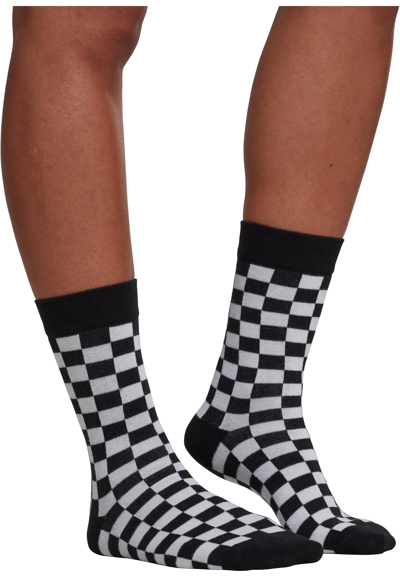 Urban Classics Checker Socks 2-Pack Socks black-white EU 43-46