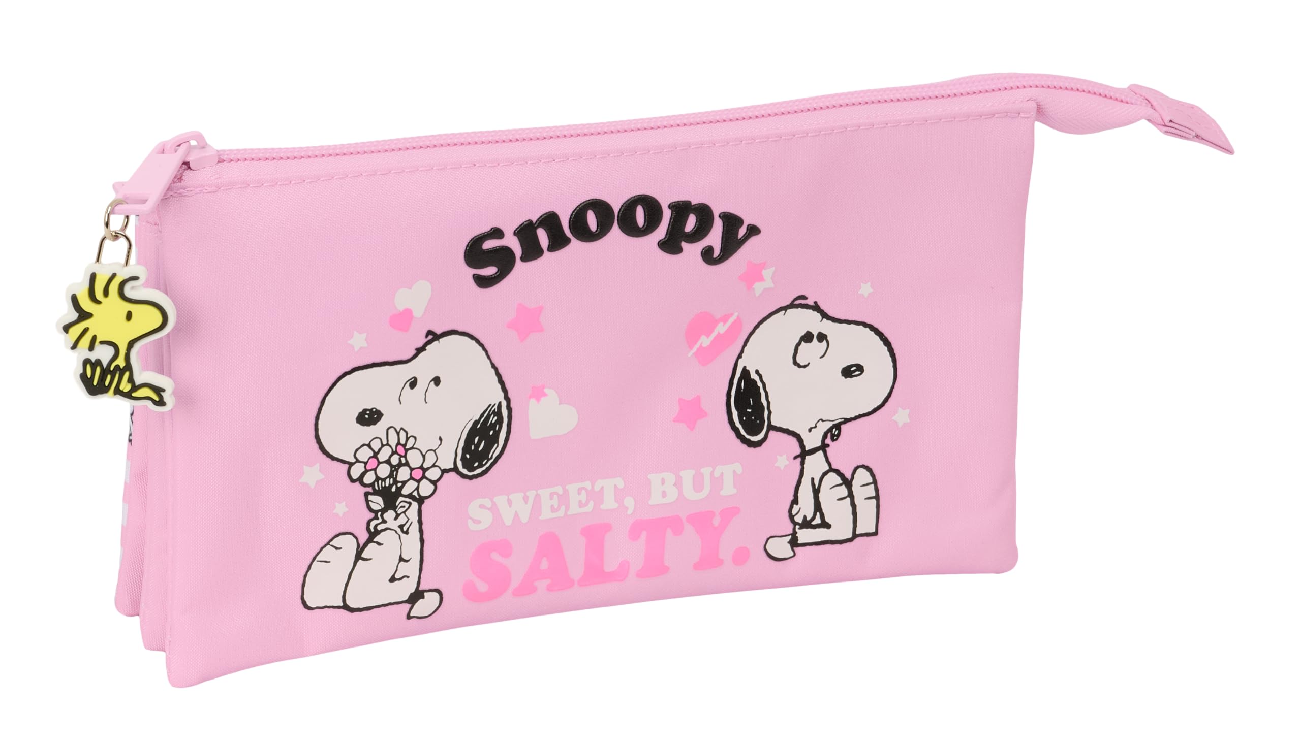 Trousse triple confortable Snoopy à trois compartiments zippés - 4