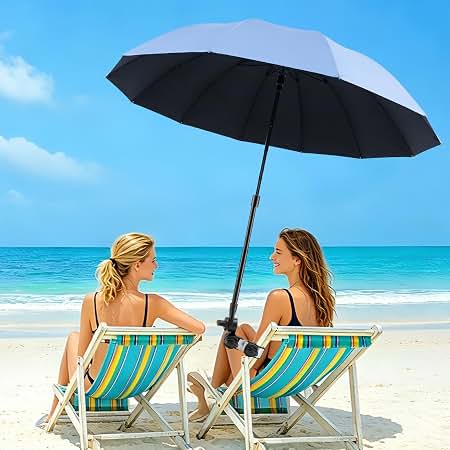 Baby Stroller Clip on Umbrella Uv Protection Sun Shade Orange