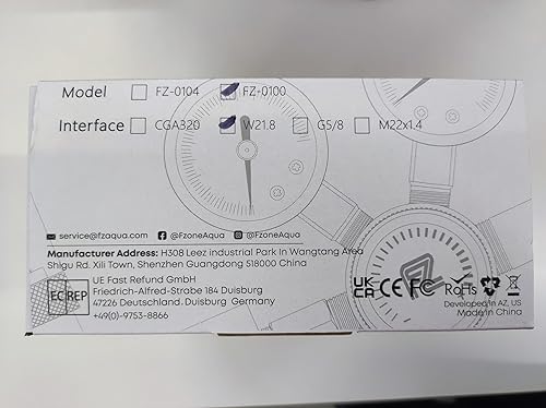 FZONE Aquarium Co2 Regulator DC Solenoid with Bubble Counter and Check Valve Plant Grow DIY CO2 System CGA320 Side Open Cylinder(DC Regulator)