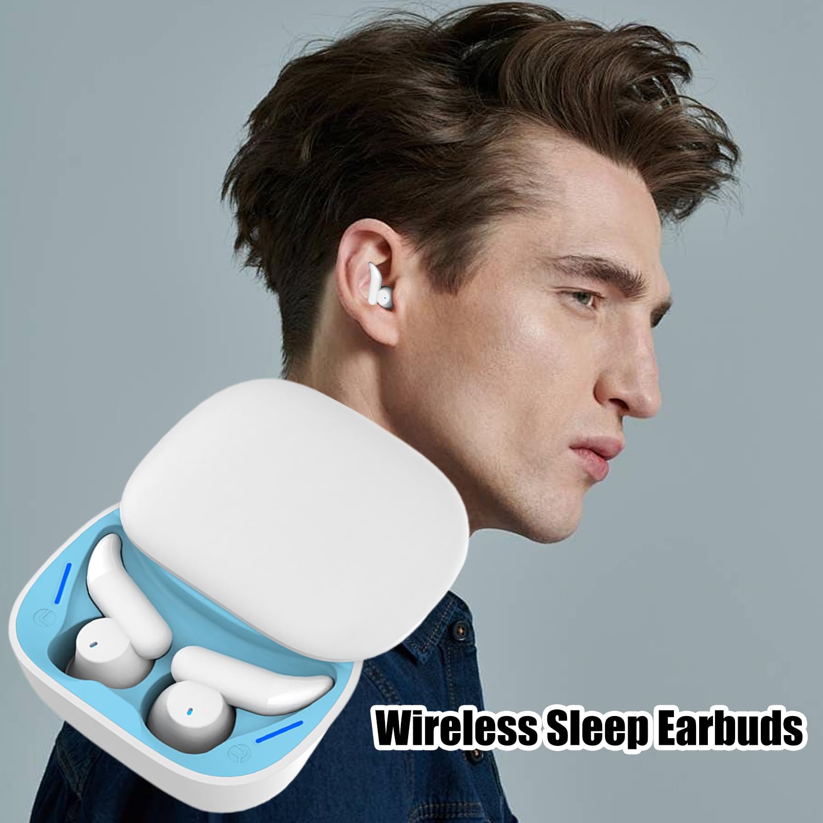 Schlafkopfhörer | In-Ear Kopfhörer Kabellos Mit Ladecase | Geräuschreduzierende Touch Control Kopfhörer Für Telefonate Reisen Seitenschläfer Musik Workout