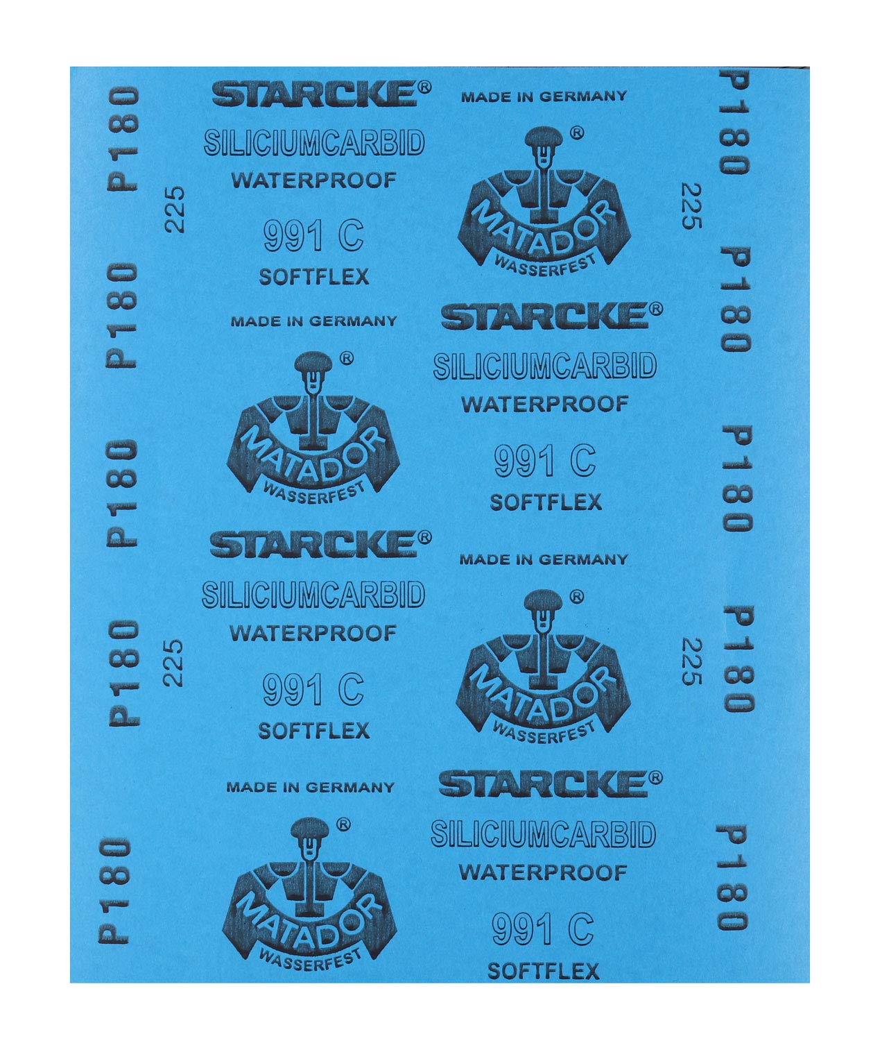 Honsell 79228 papier ścierny na mokro do steatytu, ziarnistość 180, 1 arkusz 23 x 28 cm, wysokiej jakości papier lateksowy do drobnego, precyzyjnego szlifowania i polerowania, kolorowy
