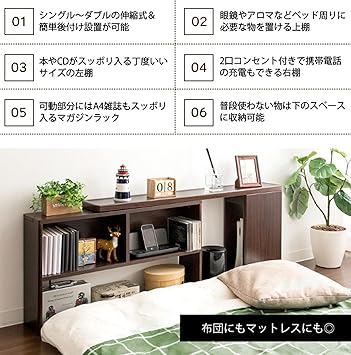 Amazon Co Jp 宮武製作所 後付伸縮ヘッドボード Liber リベル Hb 1014 Wh 文房具 オフィス用品