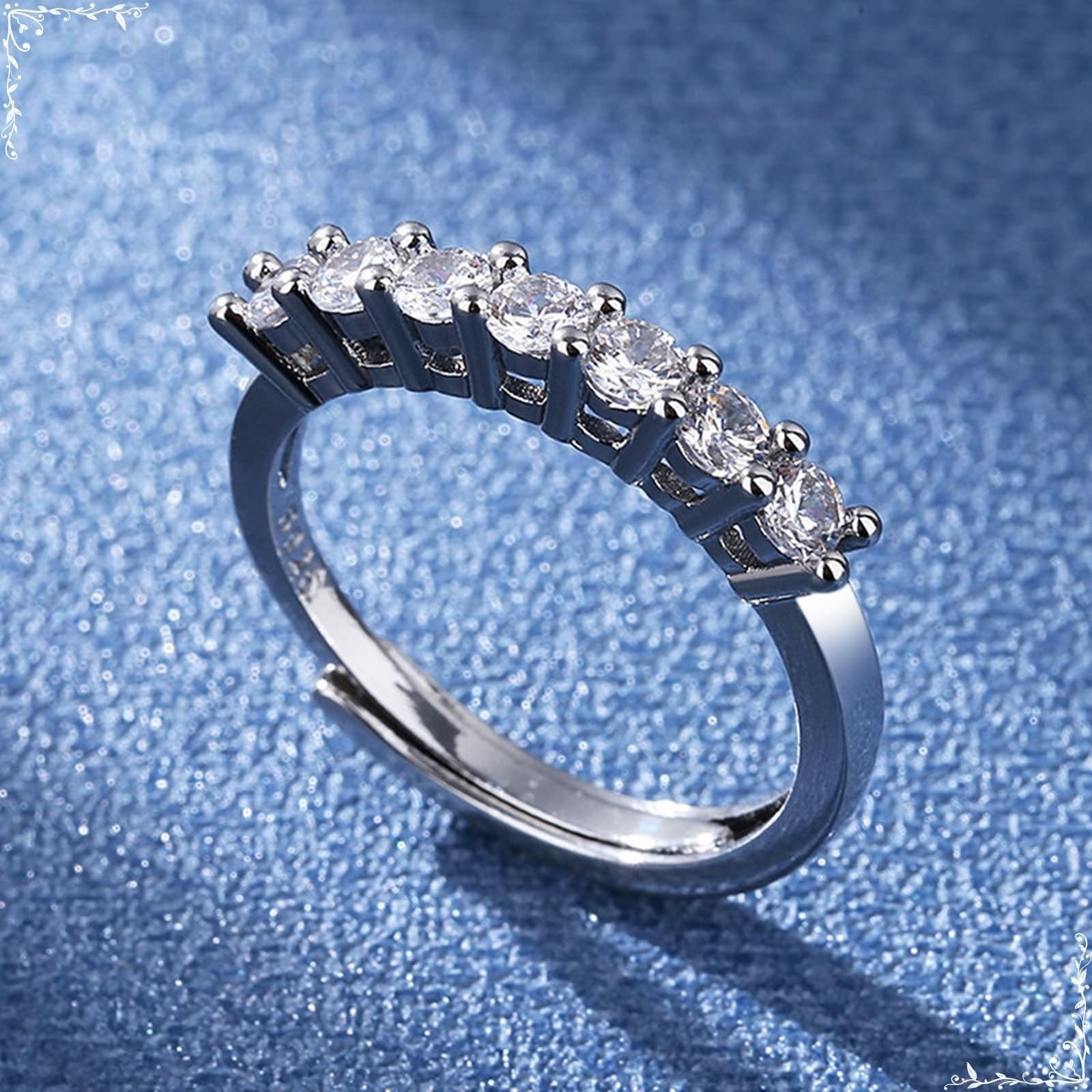 Moissanite obrączka ślubna białe złoto pierścionek dla kobiet 18K z błyszczącą cyrkonią sześcienną rozmiar H 1/2 moda dla siostry biżuteria urodzinowa