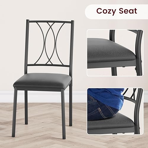 Miniatura 5 de IDEALHOUSE Juego de mesa de comedor para 4, mesa de cocina y sillas para 4, juego de mesa de cocina rectangular con sillas tapizadas, juego de mesa