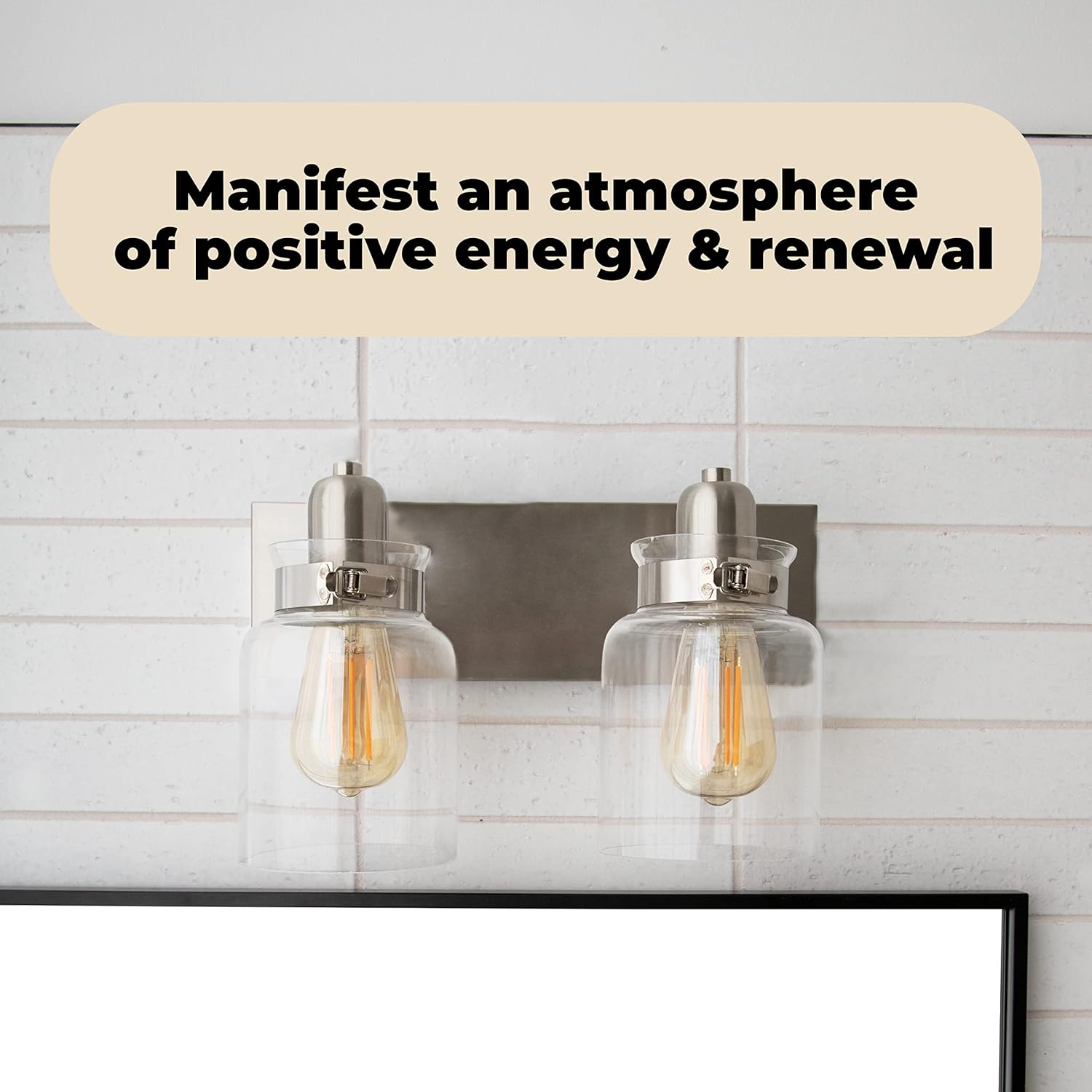 Wood Grip Bathroom Vanity Light Fixture - Bath Interior Lighting (Brushed Nickel, 2 - Lights)