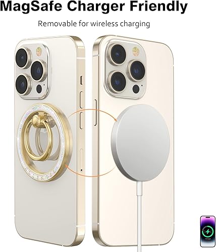 Miniatura 6 de Compatible con soporte de agarre MagSafe para teléfono, soporte magnético Allengel para teléfono con soporte de anillo para dedo para iPhone 14 Pro