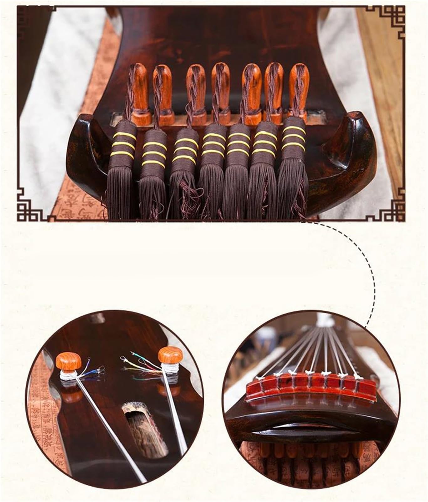 Brązowy Seven String Guqin Wykonany Ze Starego Drewna Paulowni Odpowiedni Dla Początkujących Guqin (chińska Cytra)