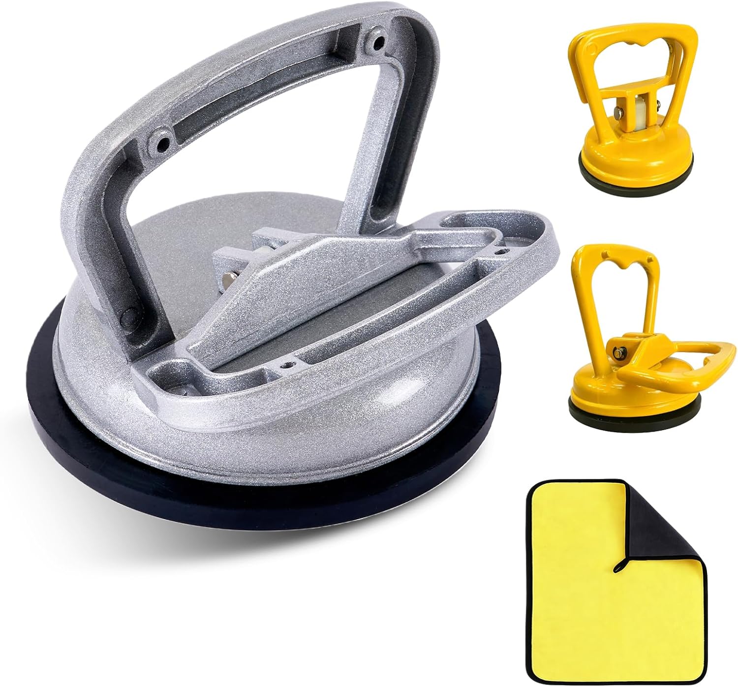 Metal 3 Pack Dent Puller, Car Dent Puller with Cleaning Cloth, Multi-Use Dent Remover Tool for Car, Heavy Duty Car Dent Repair Kit for Hail Damage and Glass Moving