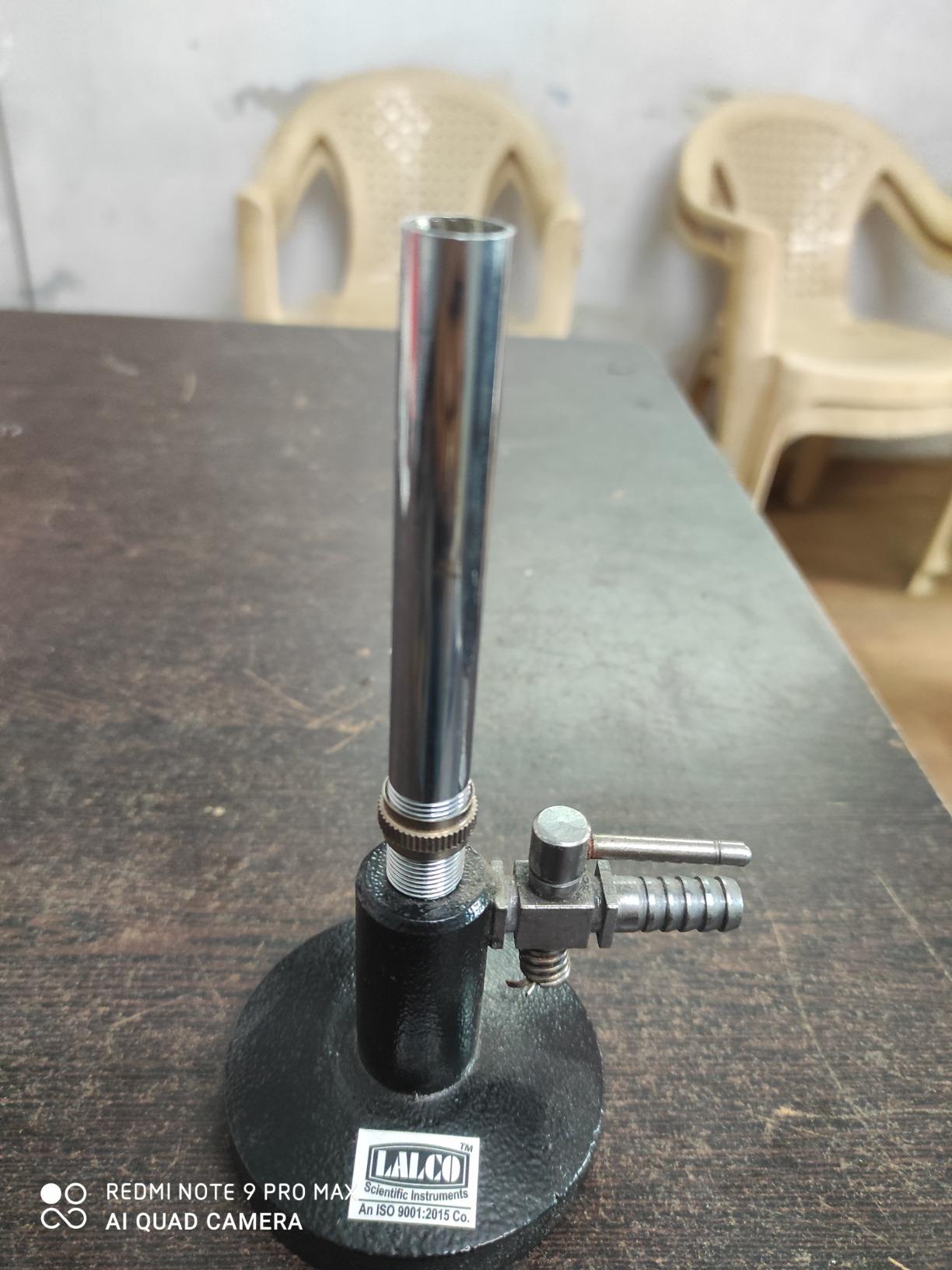 LALCO D.P. Lab Instruments Bunsen Burner With Stopcock Brass Pipe