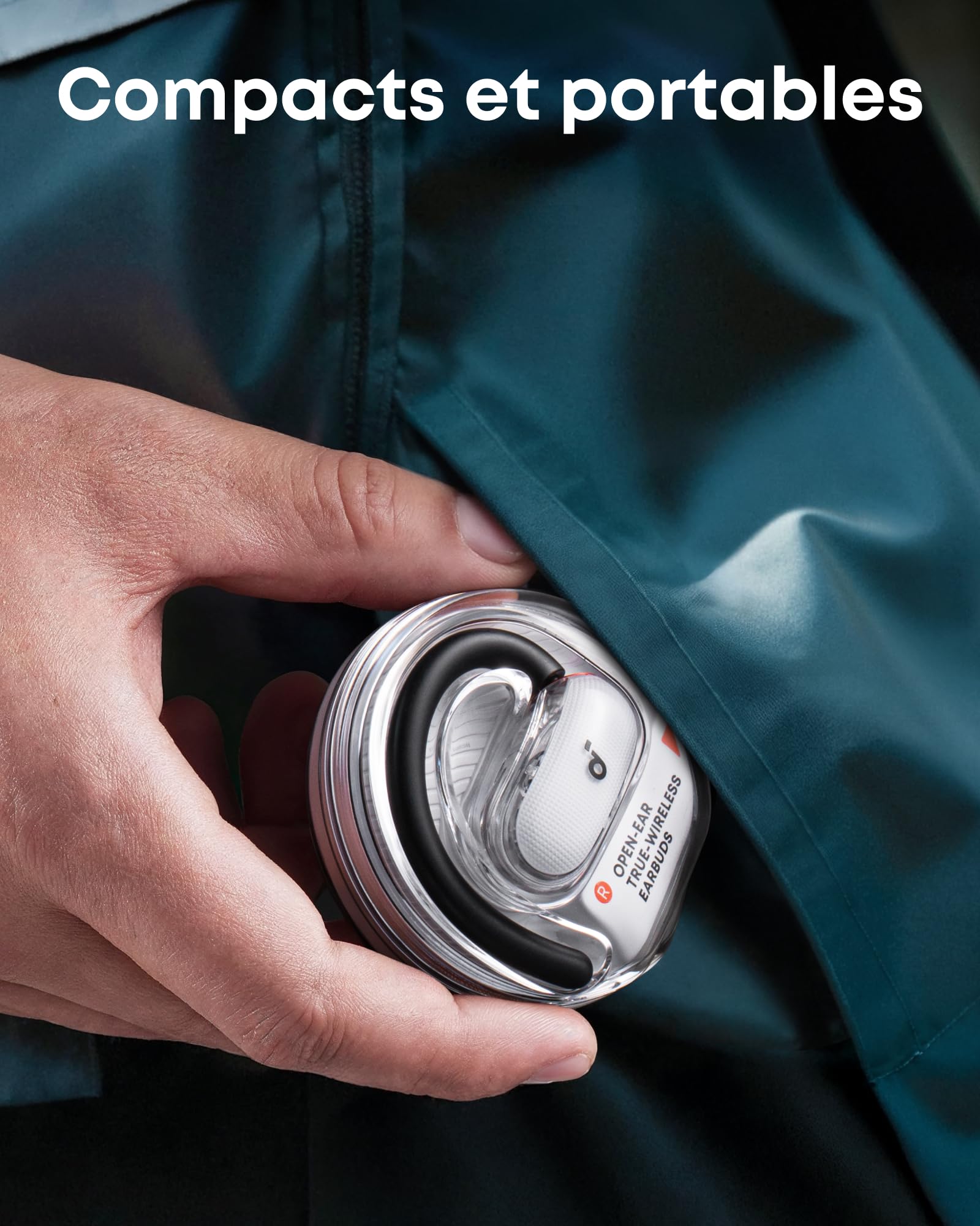 Soundcore V40i Écouteurs à Oreilles Libres by Anker, Son Cristallin, 4 Tailles Ajustables pour Toutes Les Tailles d'oreilles, Basse Profonde, IP55, Autonomie 21H, Netteté IA des Appels, Bluetooth 5.4