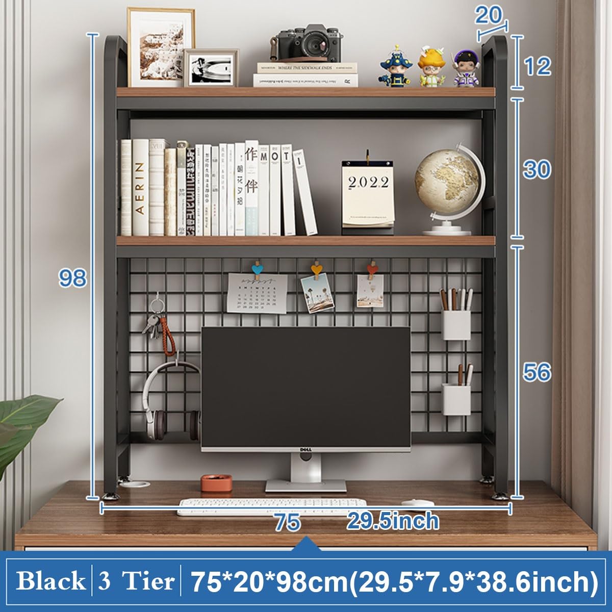 Amazon｜デスク上置き棚 デスク上収納ラック 55cm 75cm 95cm 115cm