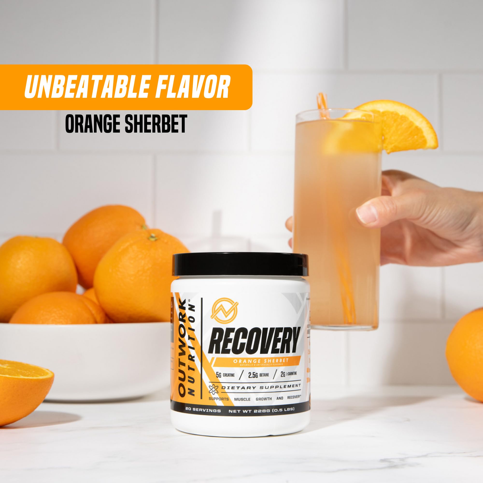 Outwork Nutrition Post Workout Recovery Powder (Orange Sherbet) — Amazon image 4