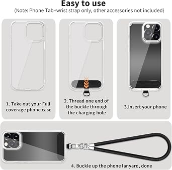 TACOMEGE 携帯電話リストストラップ タブ付き iPhone用 携帯電話リストレット ケース キー