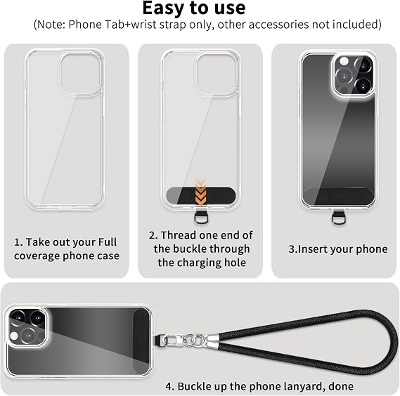 TACOMEGE 携帯電話リストストラップ タブ付き iPhone用 携帯電話リストレット ケース キー