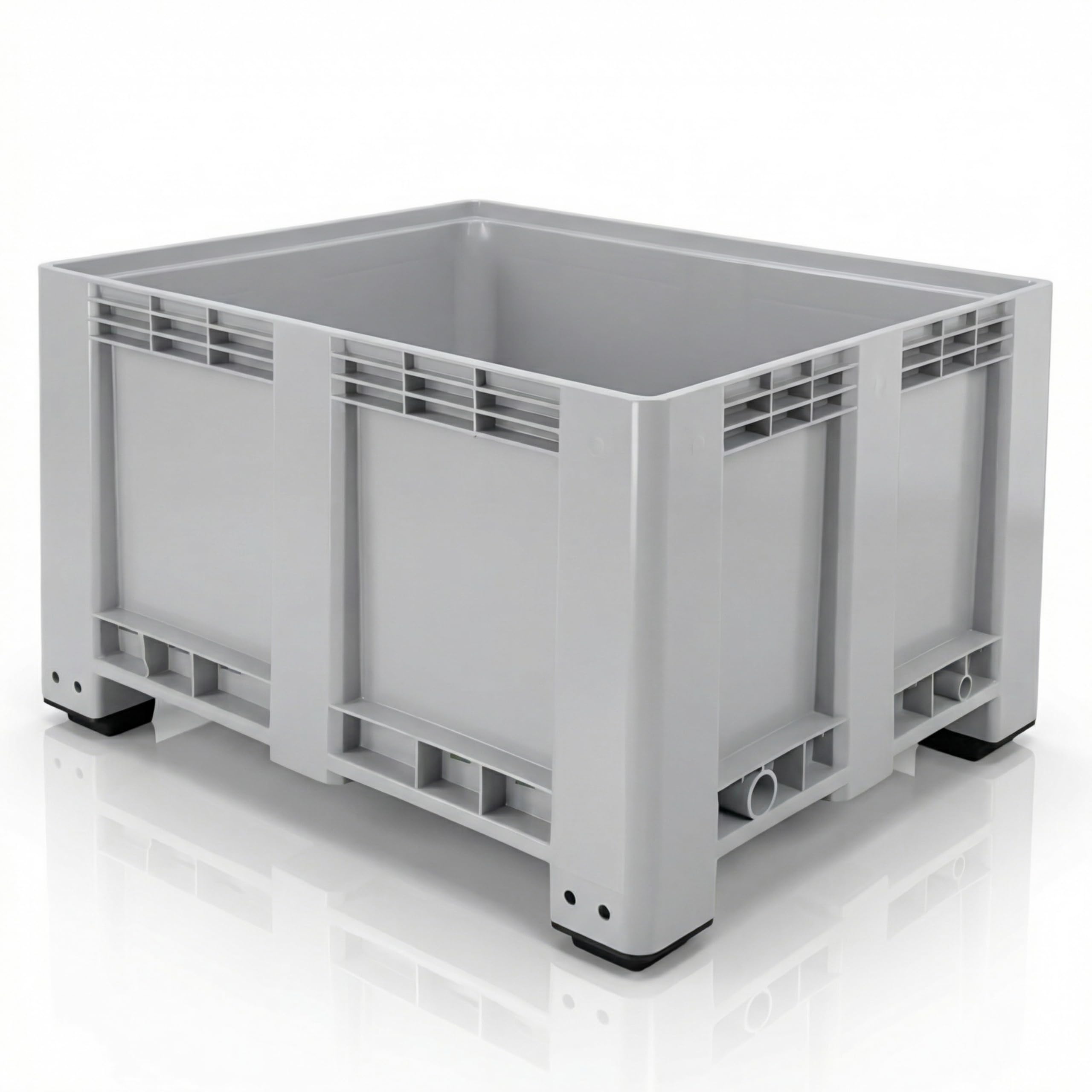 BP Bigbox Palettenbox 1200x1000x760 mm mit Deckel – 570 Liter Volumen geschlossen – Robuste Materialbox aus HDPE mit 4 Füßen – Kunststoffbox für Industrie & Lager