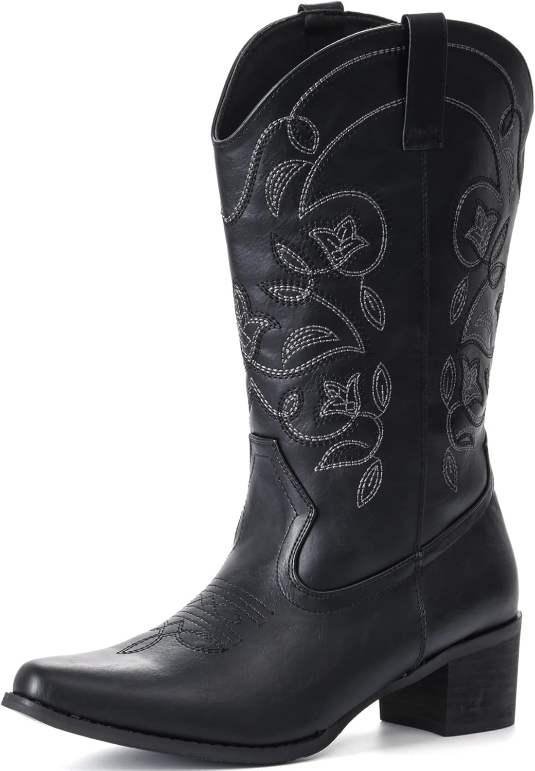 IXU Cowboy Boots For Women Wide Calf Pointy Toe Cowgirl Mid Calf... - Picture 31 of 55
