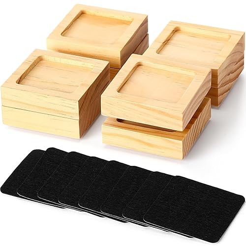 BrightRow 8 Pack Solid Wood Furniture Risers Lifts Furniture Risers