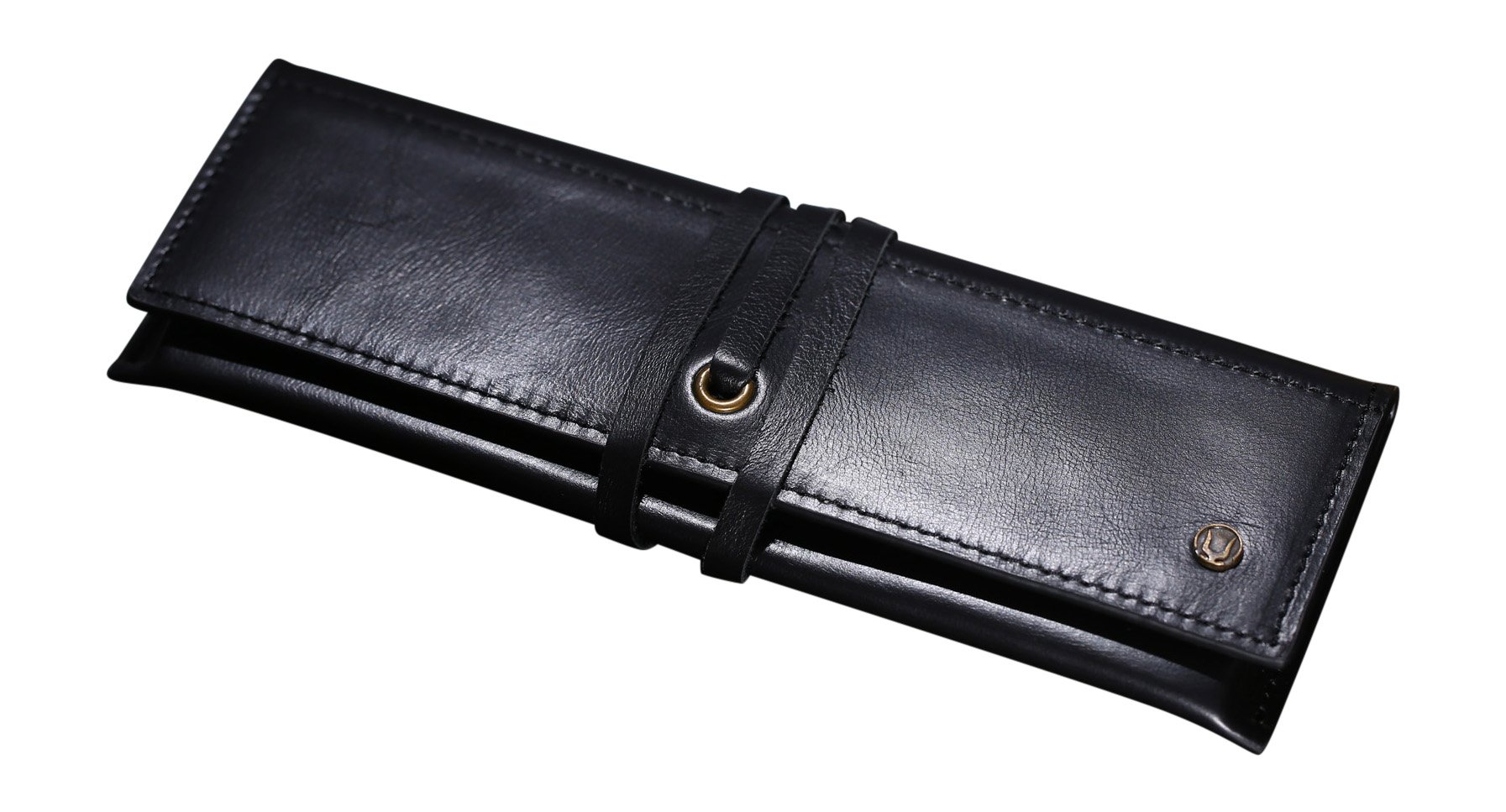 Cronus y Rhea® | Maletín de Cuero Exclusivo de Lujo (Talos) | Estuche para lápices - Estuche para bolígrafos | Cuero Real | con Elegante Caja de Regalo | Hombres - Mujeres (Negro)