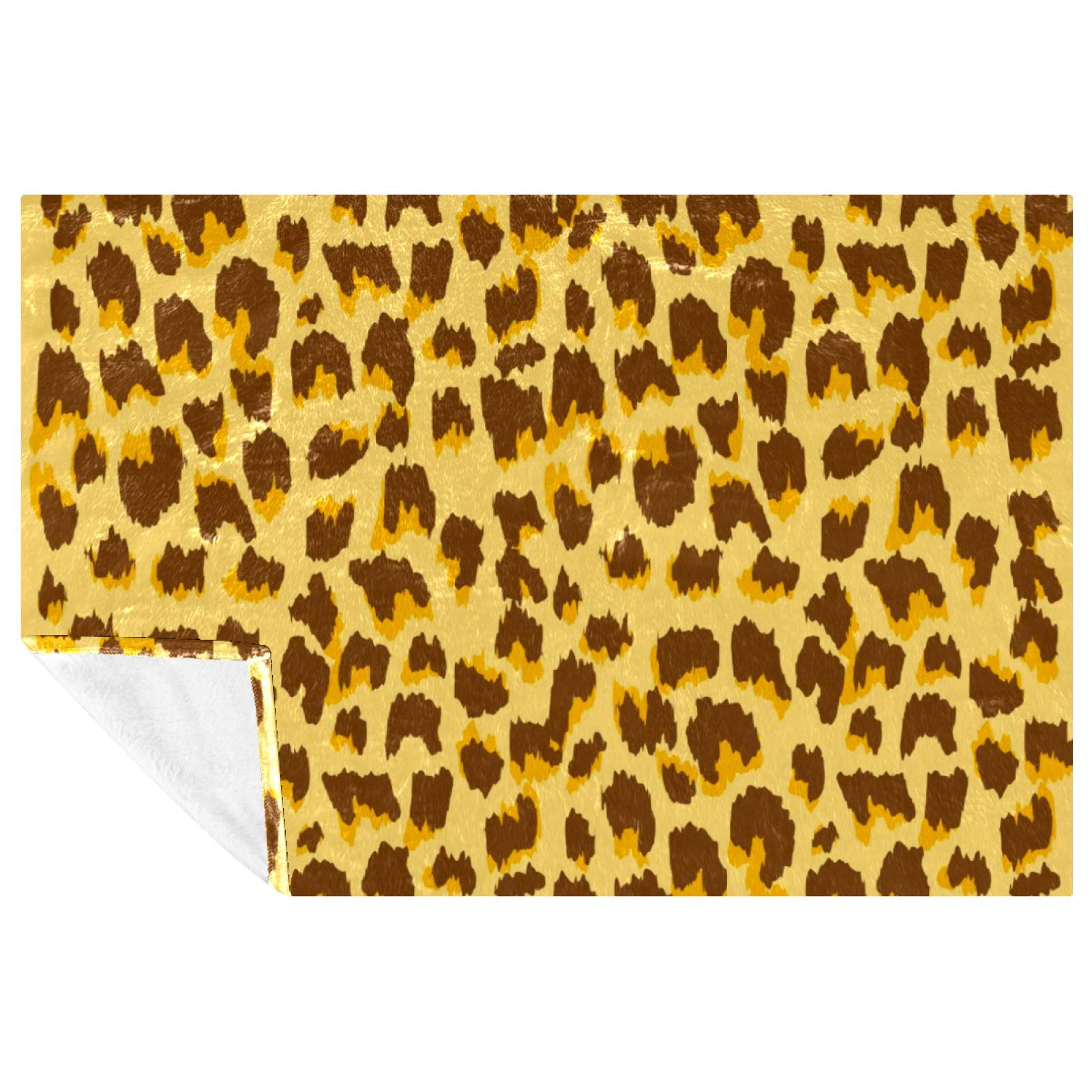 Couverture douce et chaude léopard 150x100 cm pour lit et canapé