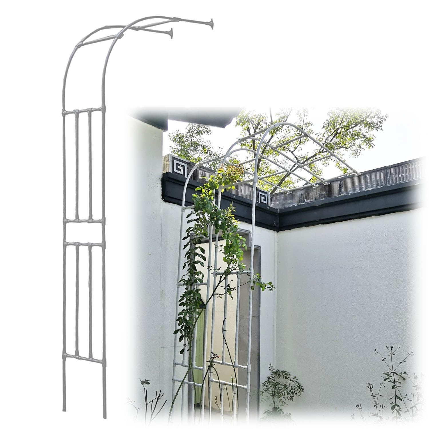 Arche de jardin en métal blanc pour sublimer vos fêtes en plein air et pergolas