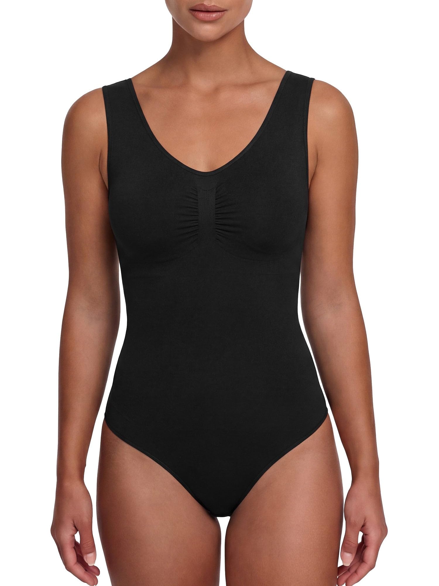 creamy fabrics Shapewear Body Damen Bauchweg Slip Tank Bodysuit Nahtlos | Starke Bauchkontrolle Slip Design nahtloser Komfort breite Träger und sicherer Sitz unter enger Kleidung