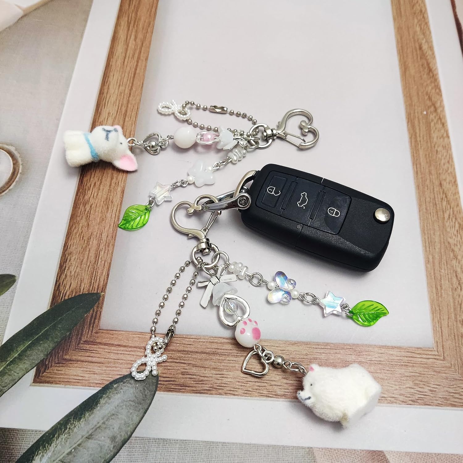 Cute Dog Keychain Fuzzy Dog Puppy Decor Keychain Aesthetic Y2K Bag Charms Stylish Dog Pendant Keychains Accessories image 4