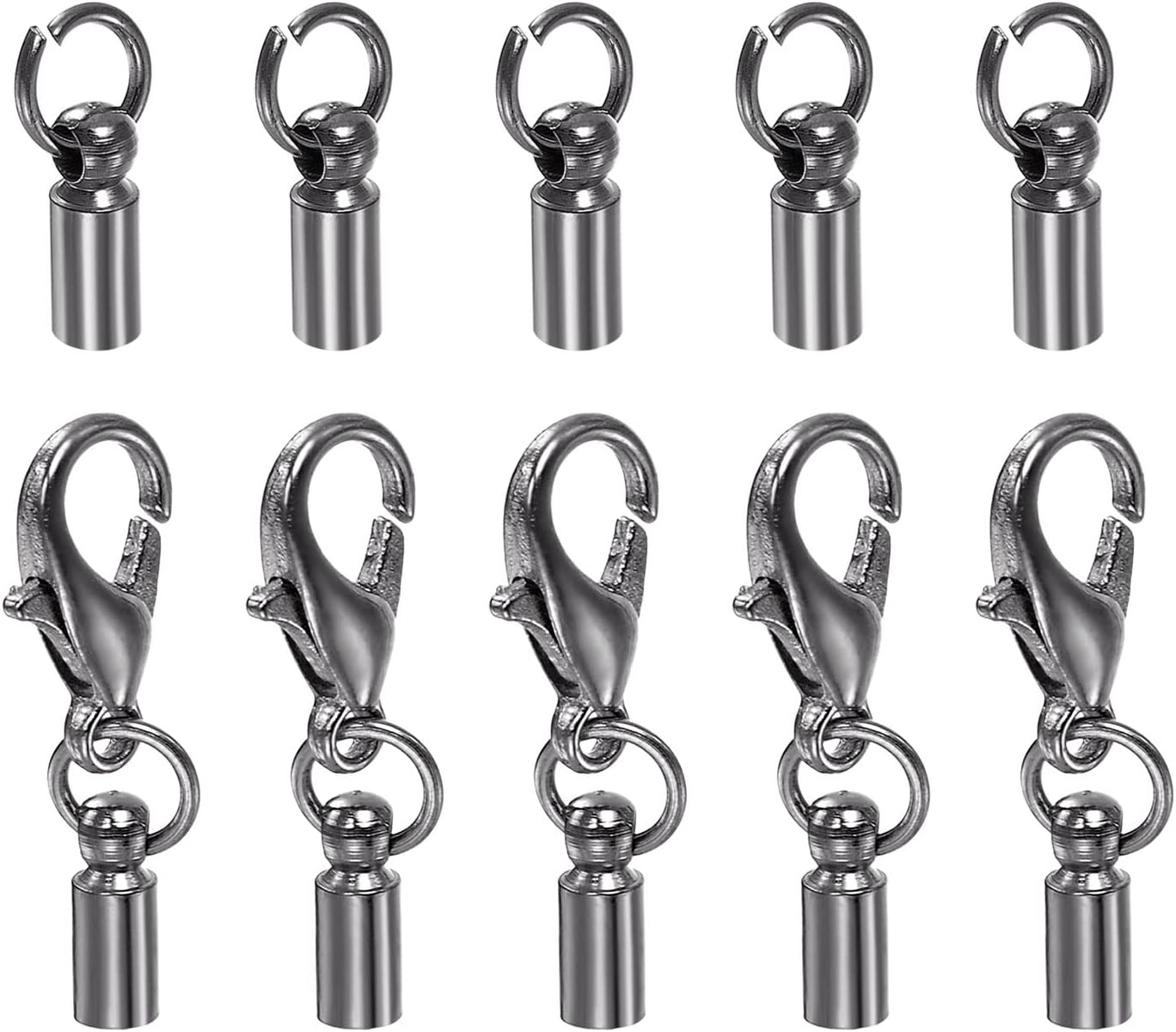 HARFINGTON 5pcs Cord End Cap 2.5mm ID Lobster Claw Clasp