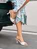 Sandalias de Tacón Kitten de Coutgo para Mujer, Mulas con Tacón y Punta Abierta 6