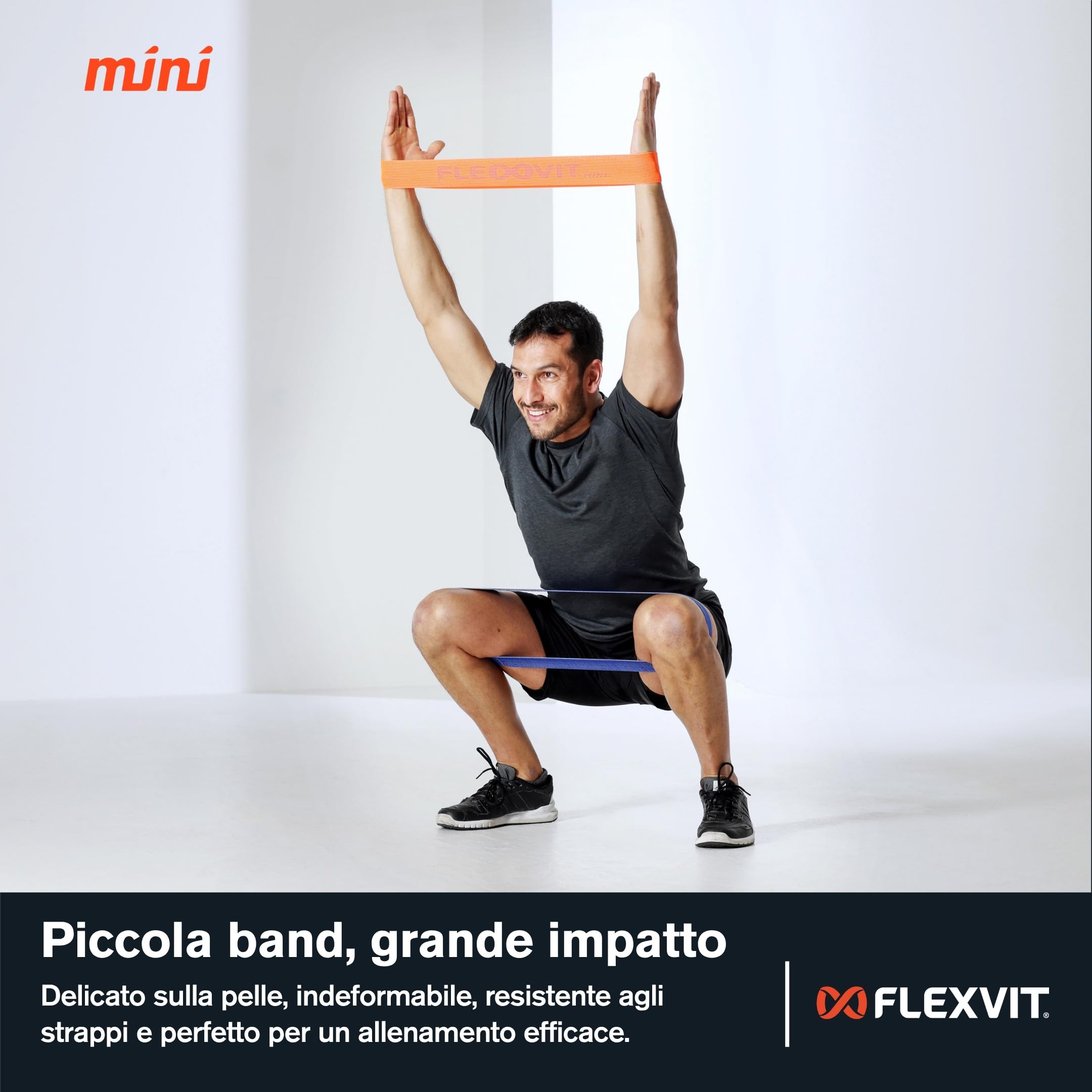 FLEXVIT Mini Band Set da 3 e 6 – Fasce fitness per esercizi di stabilizzazione generale, allungamento e mobilitazione, vari punti di forza, per principianti e professionisti