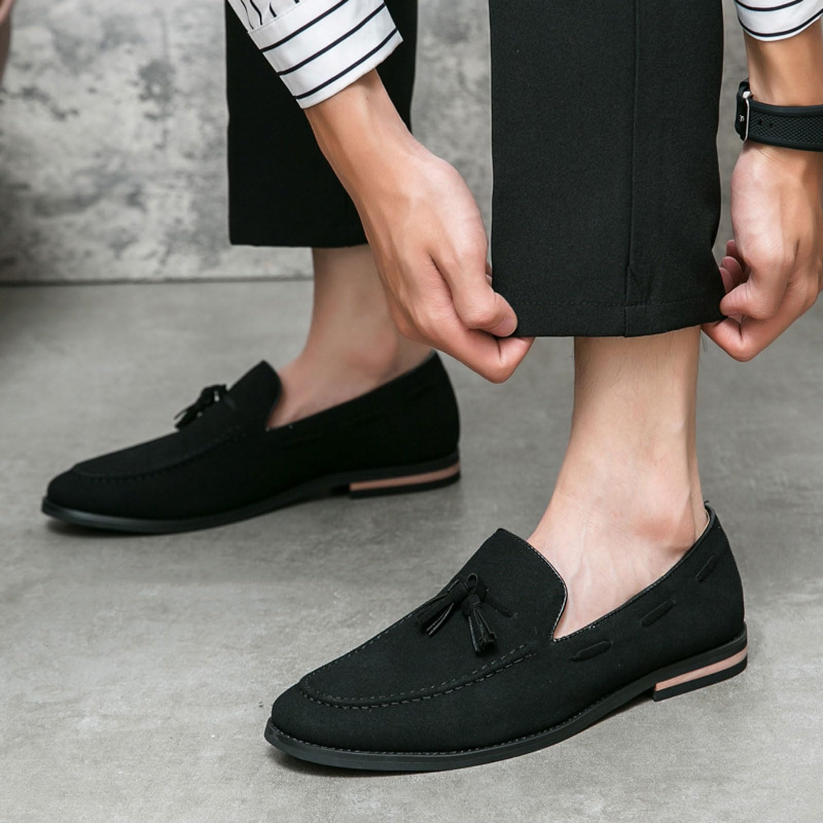 Hommes Daim Chaussures De Conduite Fait Mocassin Chaussons Loafers