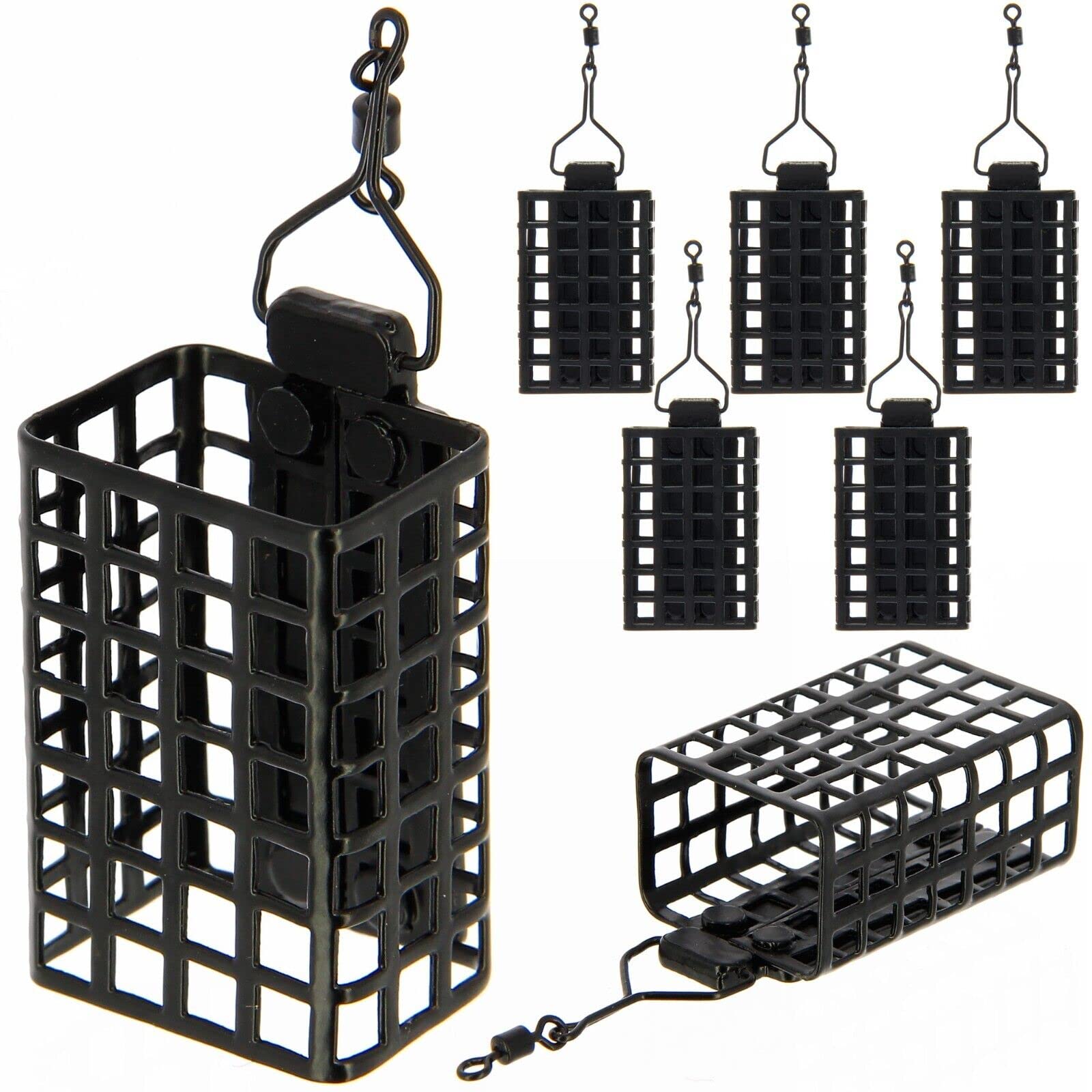 5x Fishing Metal Cage Swim Feeders Square 20g 30g 40g 50g Carp Coarse Match Tackle (30, grams)