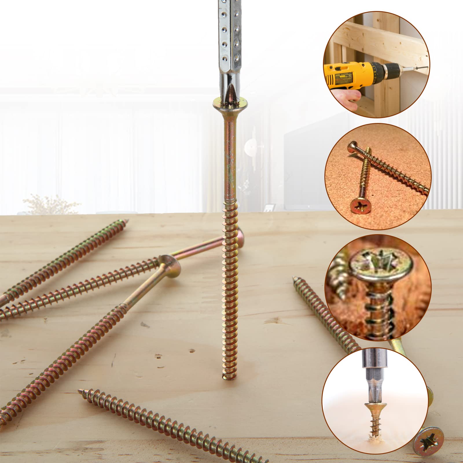 Kit 120 Viti Autofilettanti Per Legno M5 – 3 Lunghezze (15/22/26 Mm) In Acciaio Carbonio, Testa Tonda Bianca, Scatola Trasparente