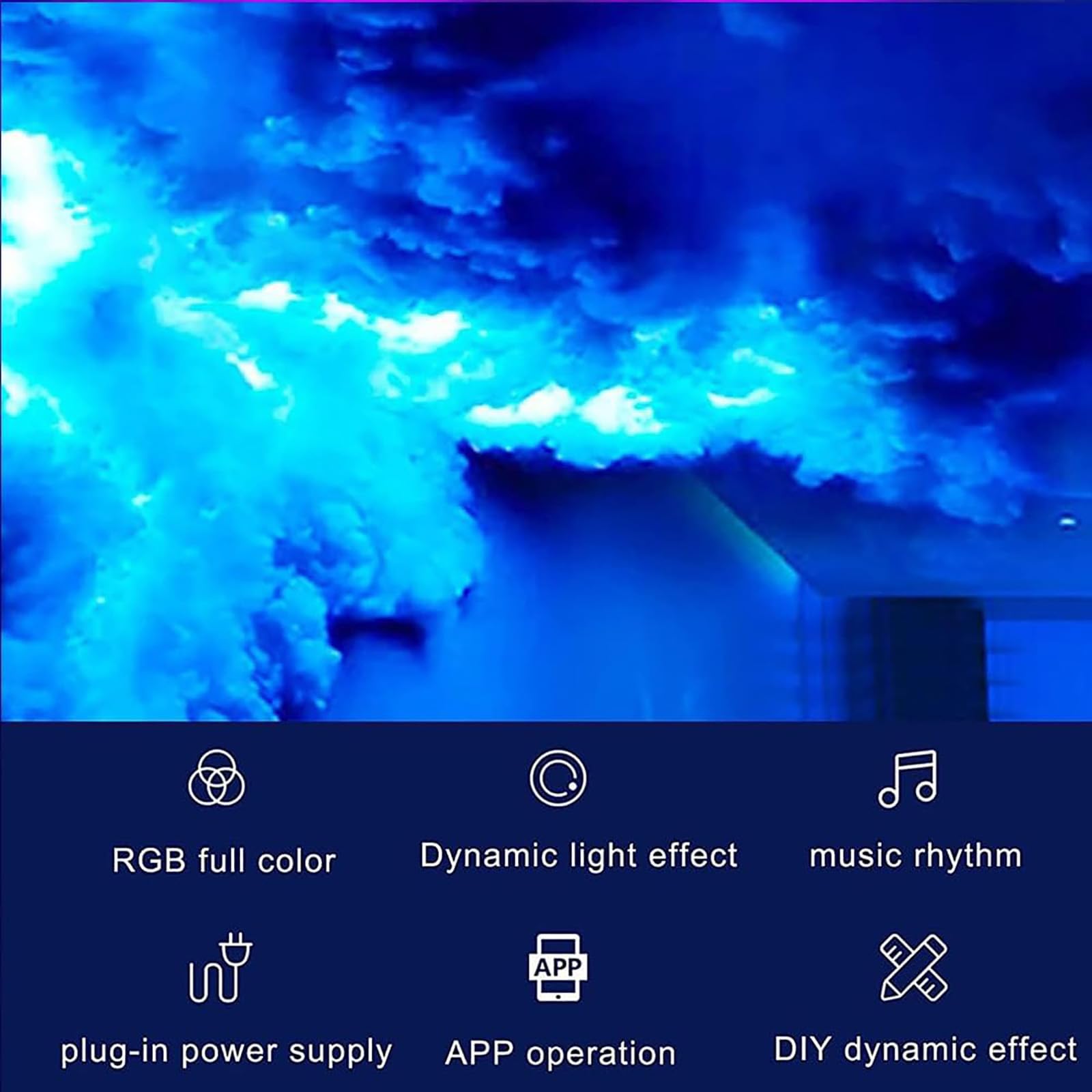 Lampa sufitowa LED Cloud ze sterowaniem aplikacją do dekoracyjnego oświetlenia nastrojowego