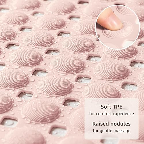Miniatura 17 de OTHWAY Tapete de ducha antideslizante para bañera para el interior, con ventosas y agujeros de drenaje para limpiar los pies, lavable a máquina
