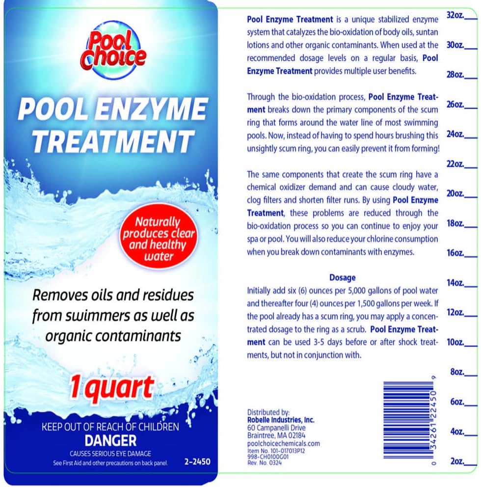 SpaChoice 1-Quart Premium Pool Enzyme Treatment, Pool Clarifier, Made in USA - Image 3