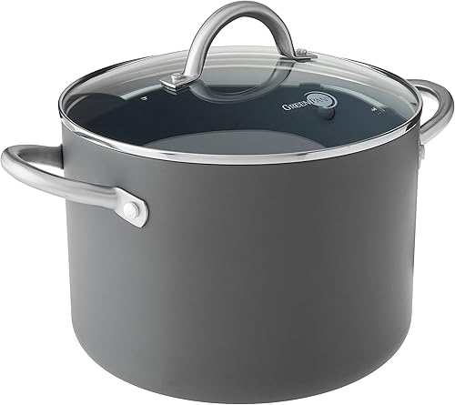 GreenPan Lima - Olla antiadherente de cerámica anodizada dura de 8 cuartos con tapa, sin PFAS, apta para horno, gris disponible en Yaxa Costa Rica