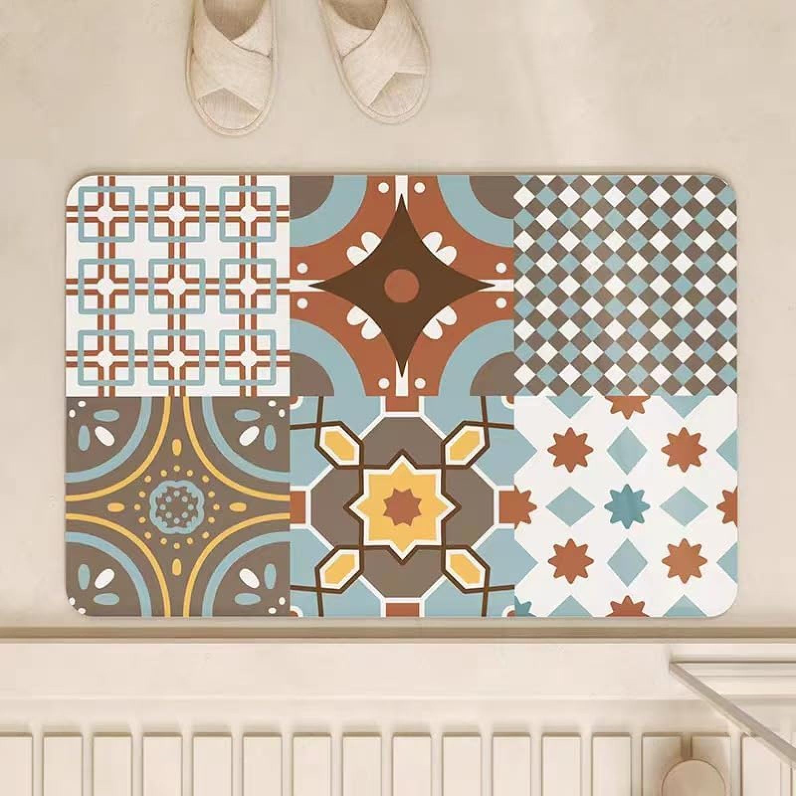 Tapis de douche diatomite 50x80cm anti-moule avec revêtement de sol non glissé