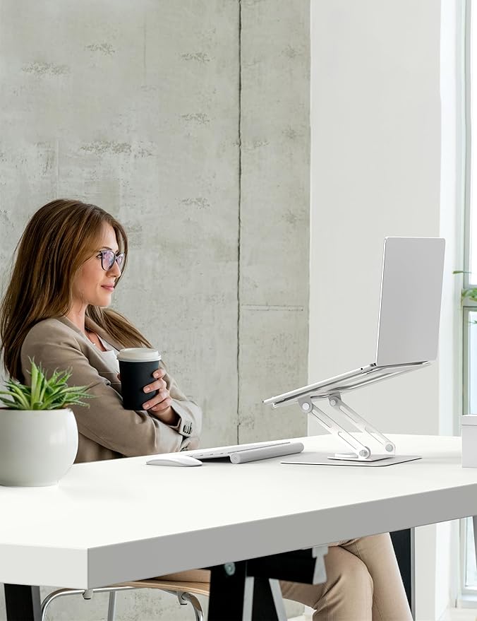 Soporte para Laptop ALASHI, 360°, Ajustable, Plegable, 10-15.6", Blanco miniatura 7