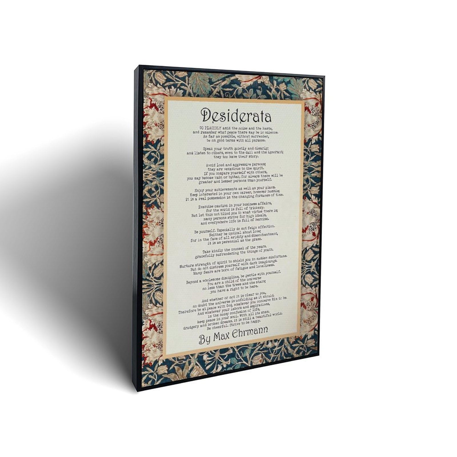Desiderata Poem Wall Art Poetry Poster Vintage Framed Canvas Wall Art
