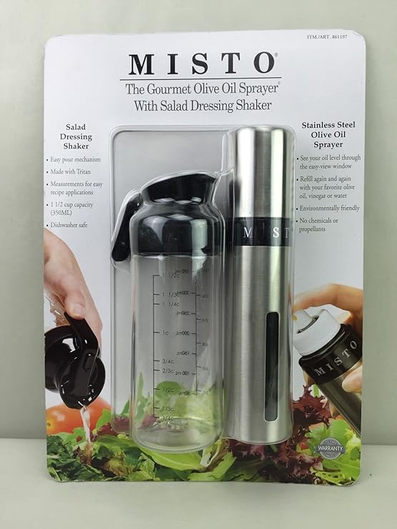 Misto Oil Sprayer & Salad Dressing ShakerSilver Home