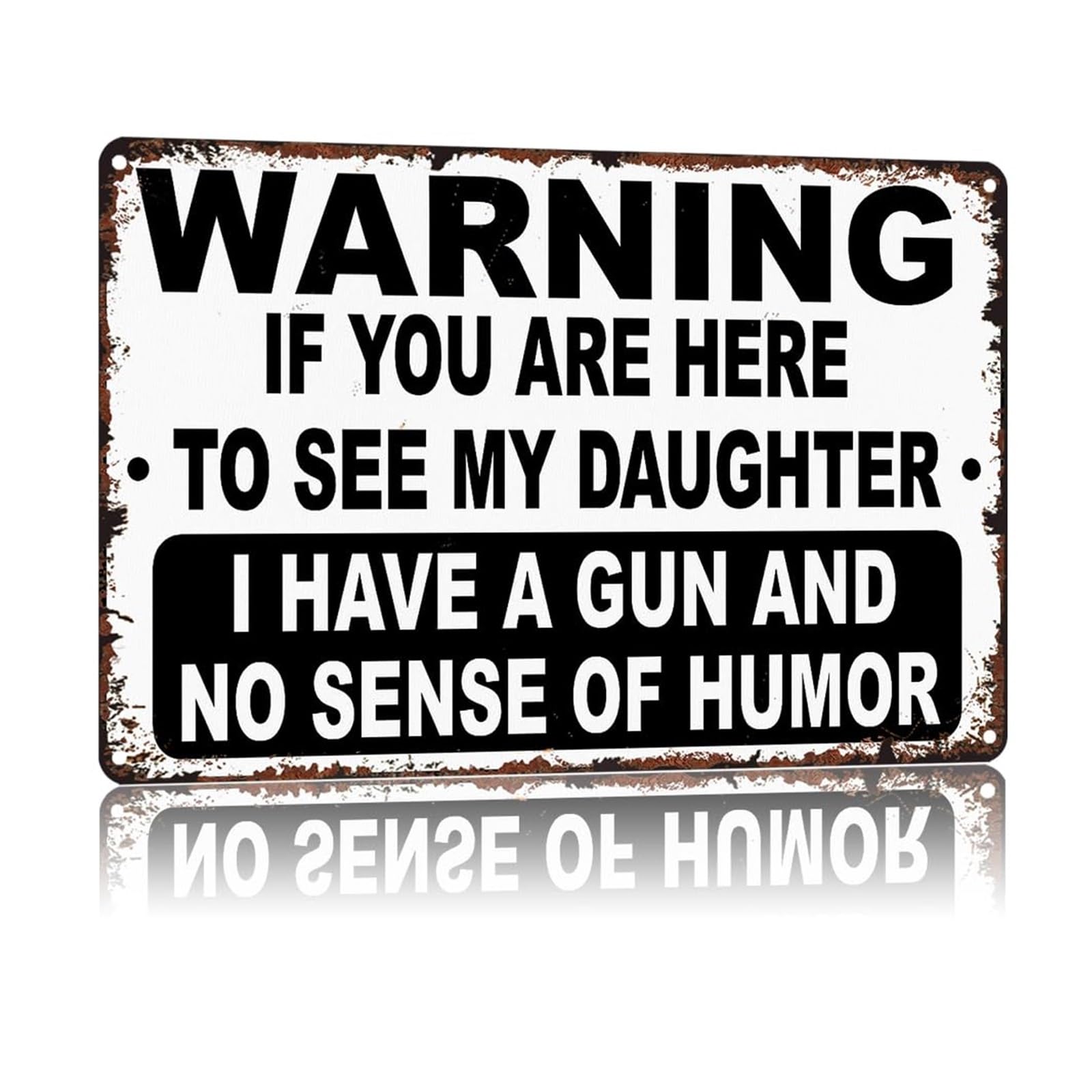 NWPNLXEA Humorous Retro Dad Warning Aluminum Sign for Garage Entry Decor 8 X 12 in
