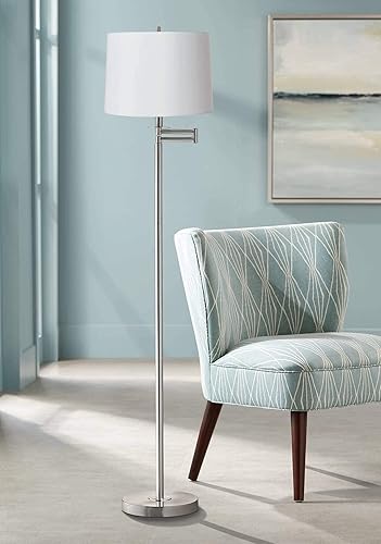 Miniatura 7 de Pantalla para lámpara, de tela blanca, de 13 pulgadas en la parte superior x 14 pulgadas en la parte inferior x 10 pulgadas de alto (araña) de