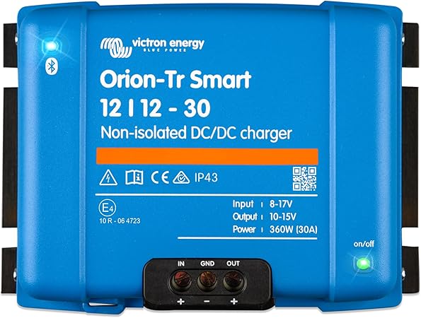 Victron Energy Orion-Tr Smart DC to DC Charger (Bluetooth) - 12/12-Volt 30 amp 360-Watt - Battery Charger for Dual Battery Systems - Non-Isolated