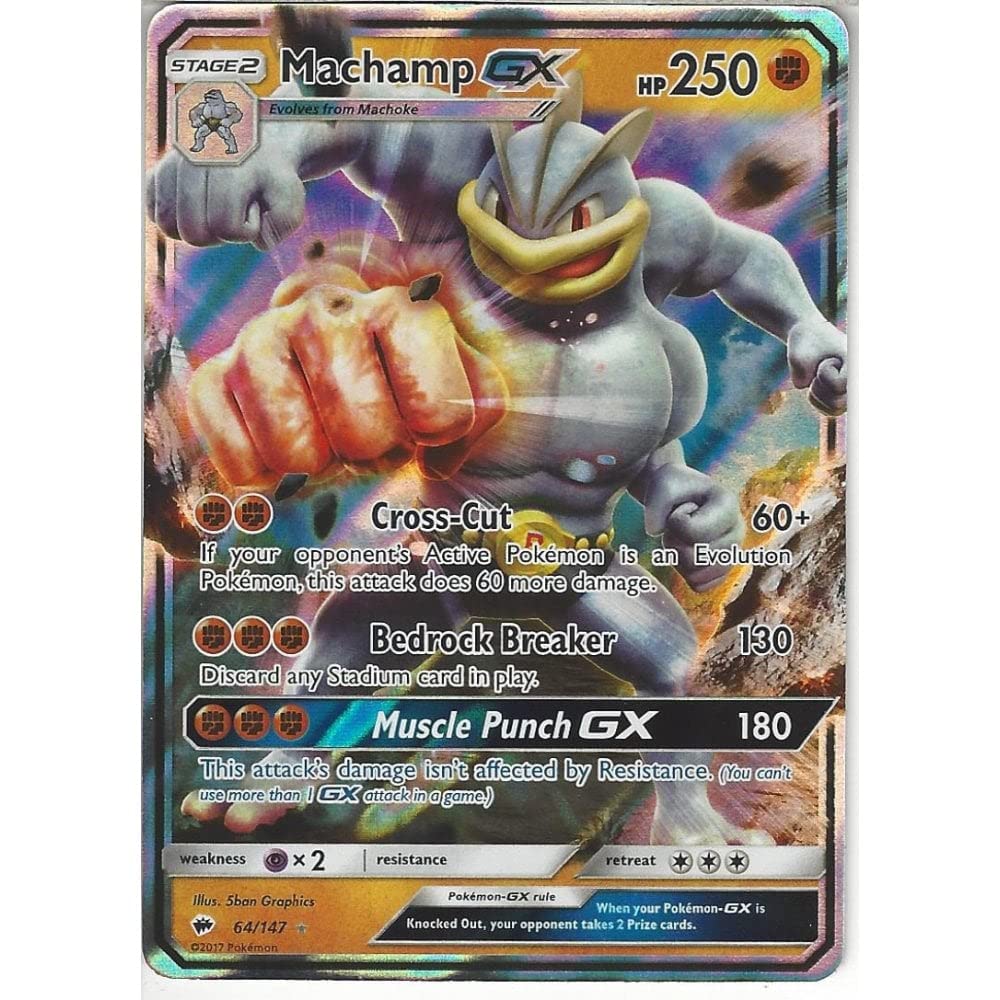 Pokemon TRADING CARD GAME Machamp GX 64/147 | Rare Holo GX Card | SM-03 Burning Shadows