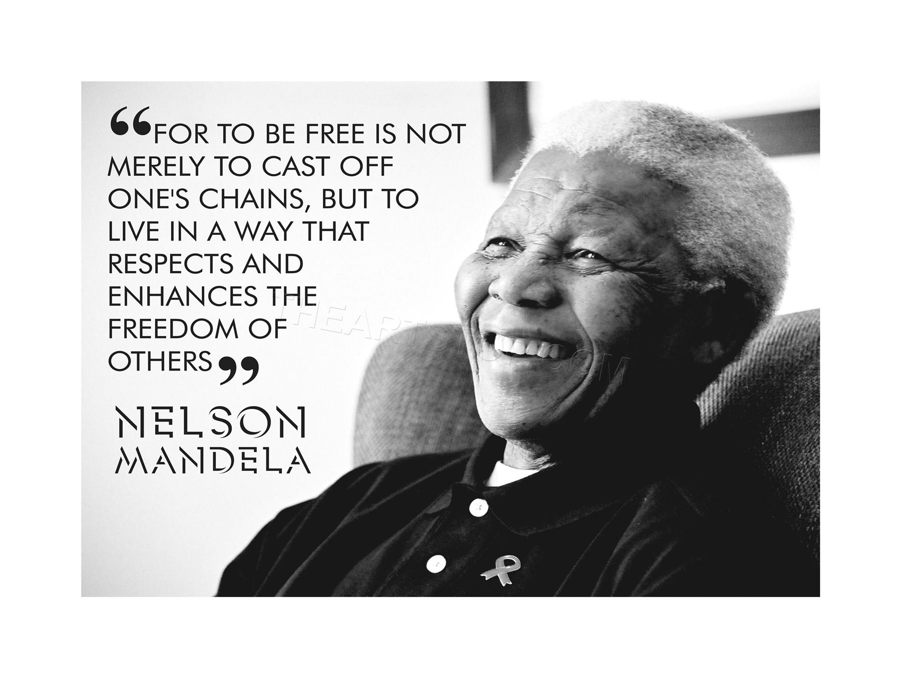 Wee Blue Coo Quote Be Free Mandela Nelson Motivation Wall Art Print