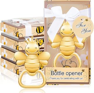36 Sets Bee Bottle Opener Bee Shaped Wedding Party Favor Souvenirs Beer Bottle Openers for Baby Shower Gender Reveal Bridal Birthday Party Decorations and Supplies